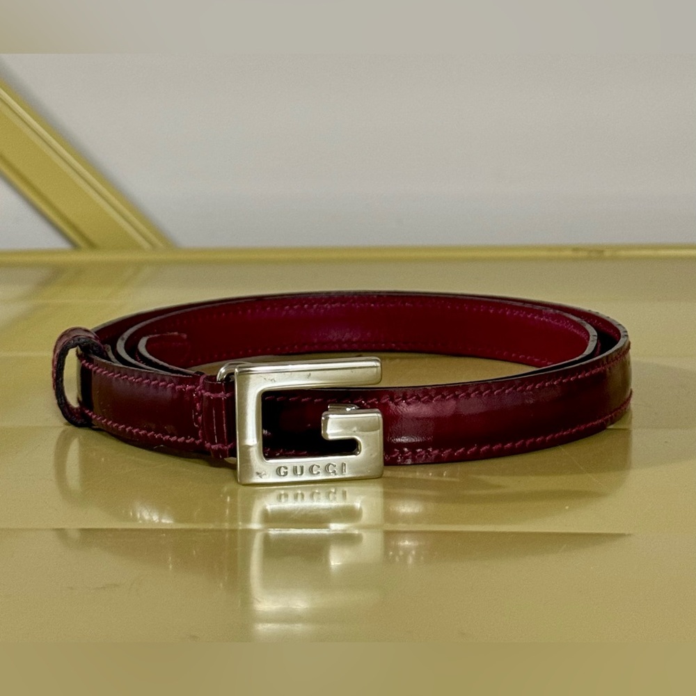 Gucci women's Burgundy Leather Belt